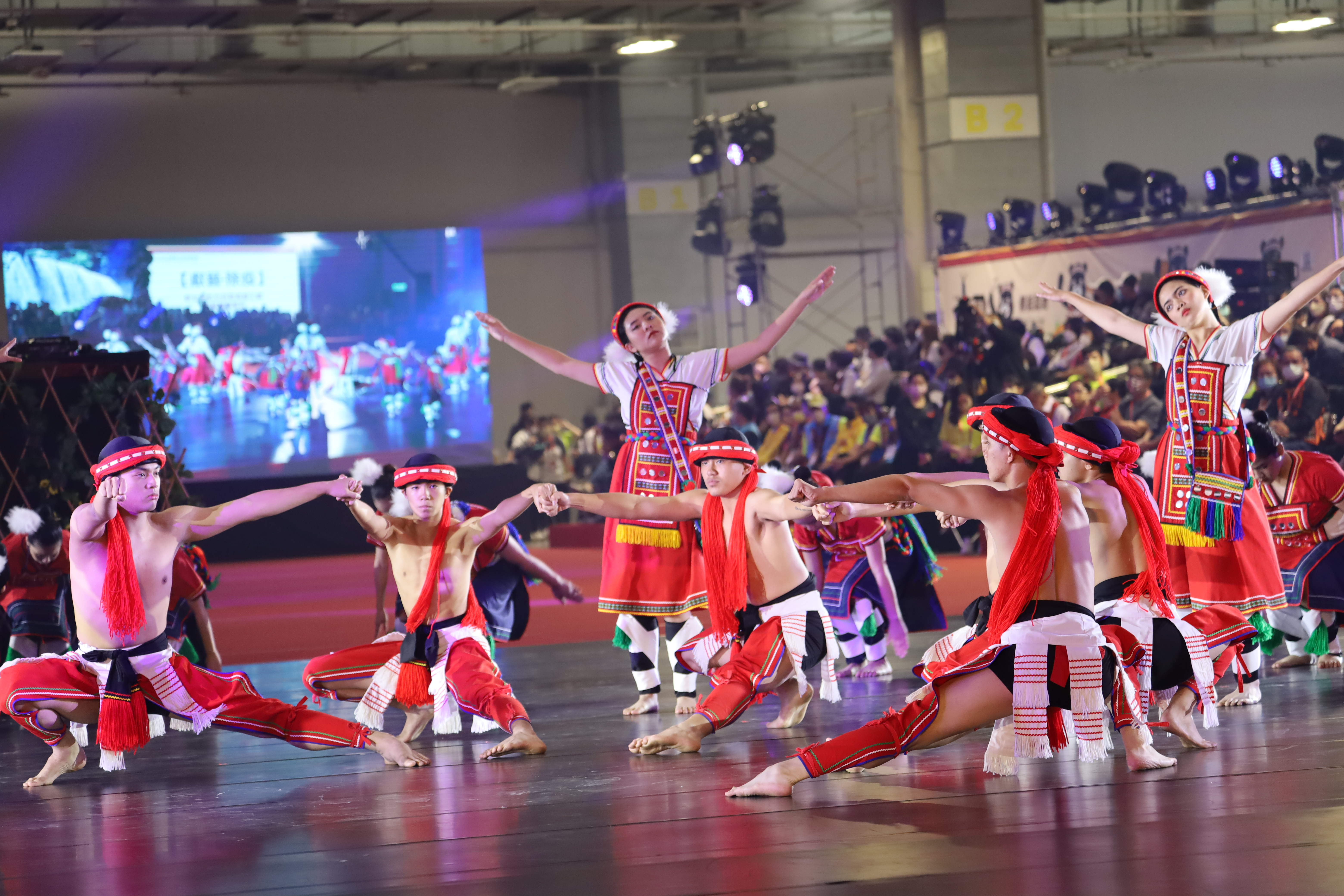 (圖)The opening performance of the 2023 National Indigenous Games, the performance livened the atmosphere.